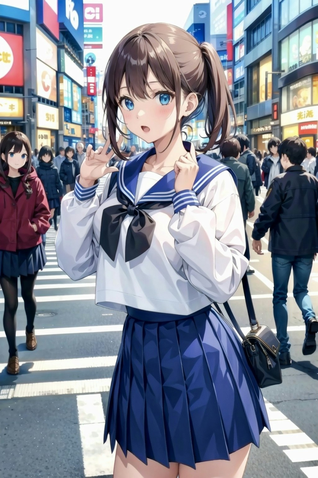 ストリートスナップに声をかけられて戸惑うJK 〜制服のある風景〜