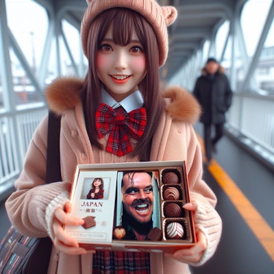 【謎画像】バレンタインチョコを渡す女子高生