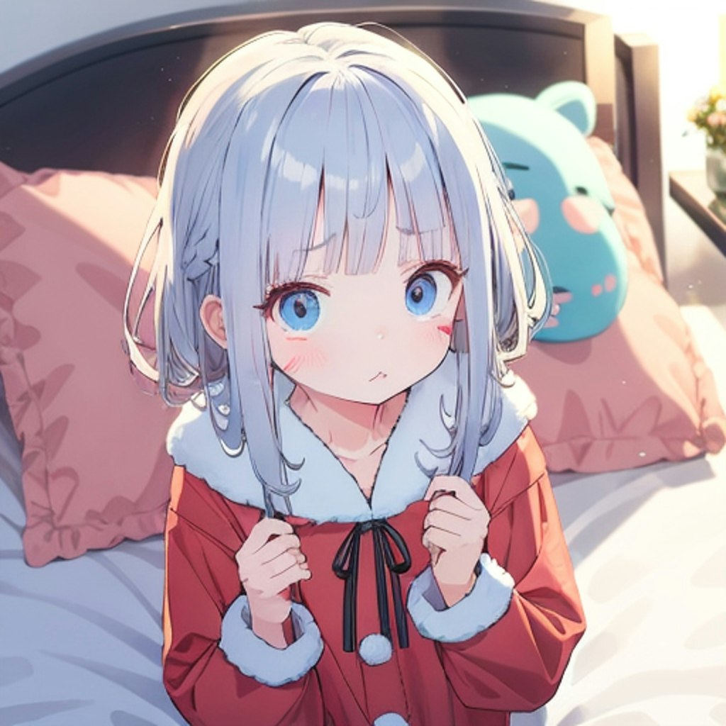 熱がある為、ベッドで休んでいる女の子（AQUA）