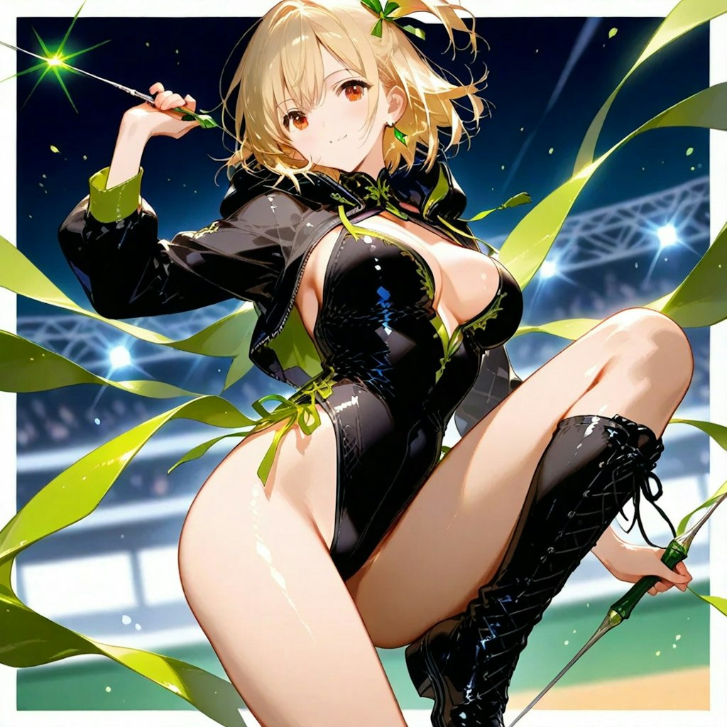 金髪ショート（新体操）美少女