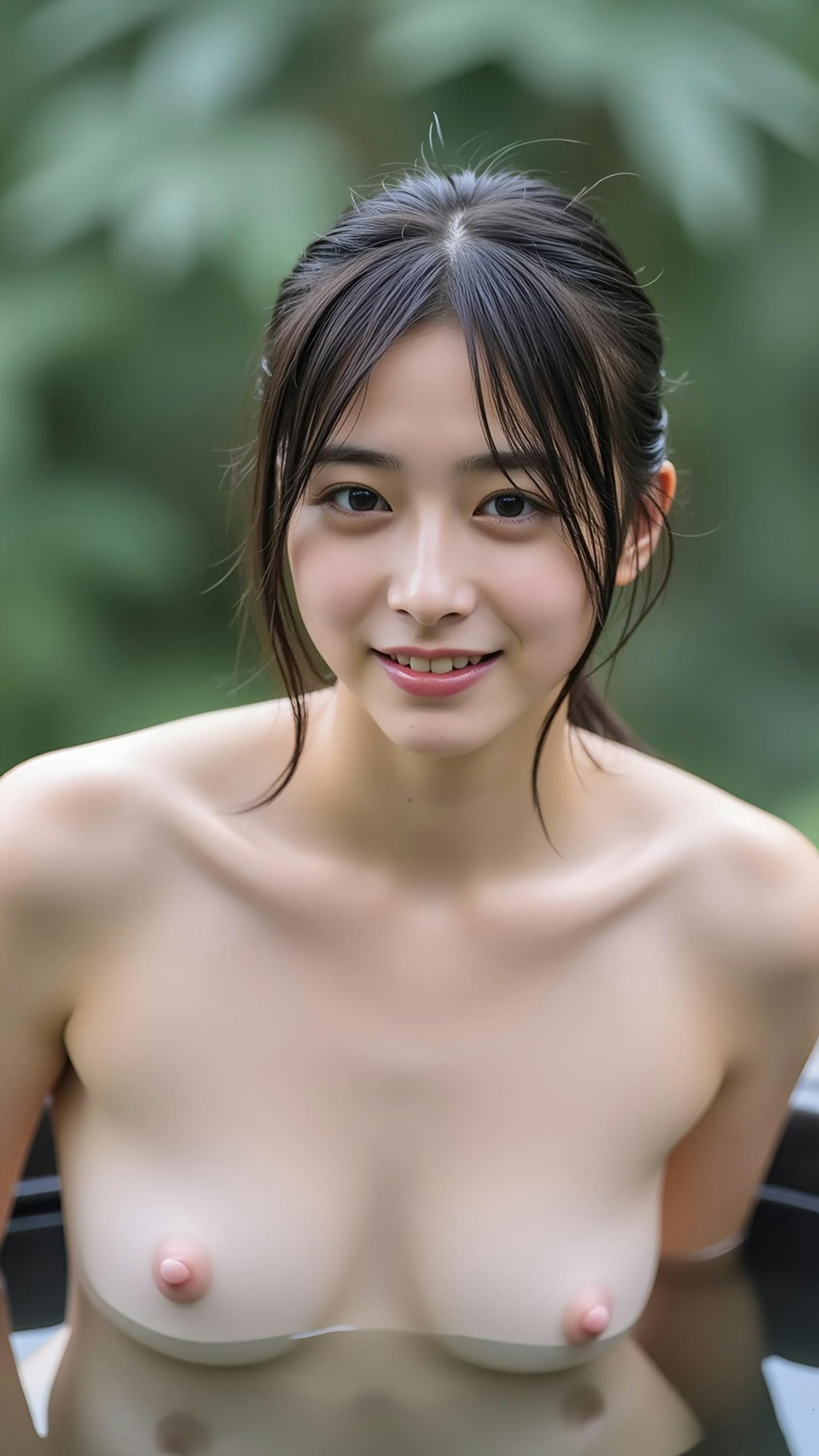露天風呂にて。