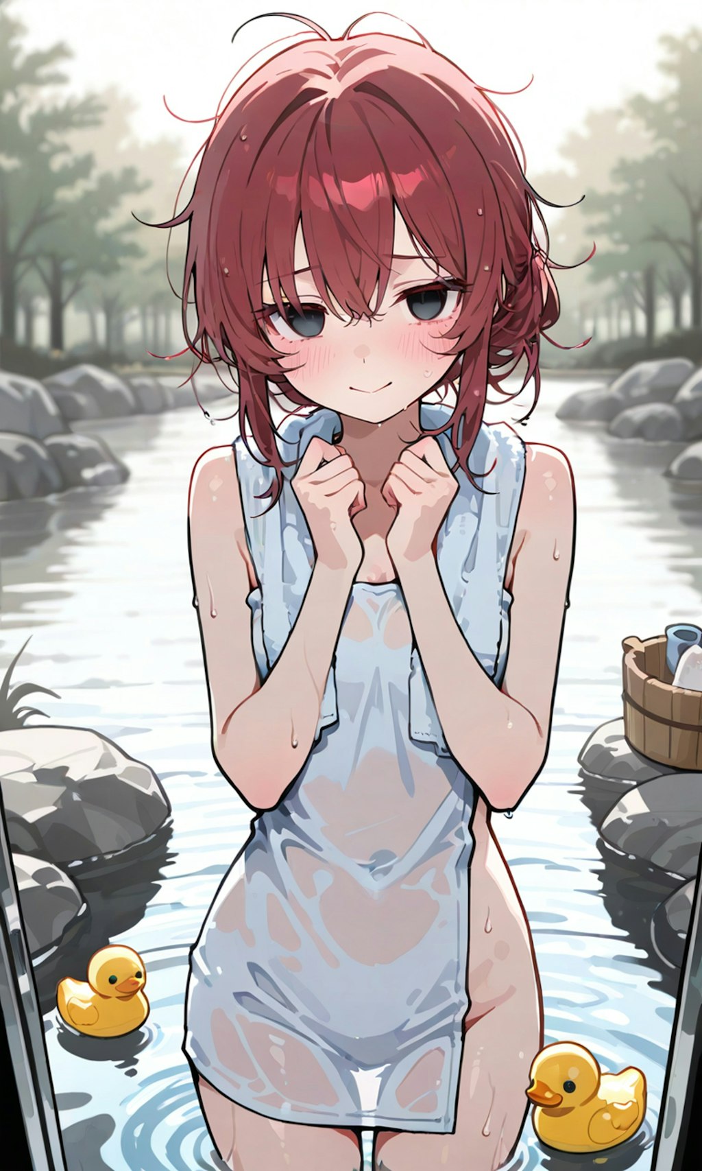 突然の豪雨に襲われる人斬りちゃん
