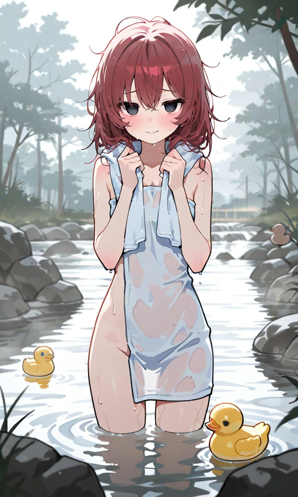 突然の豪雨に襲われる人斬りちゃん