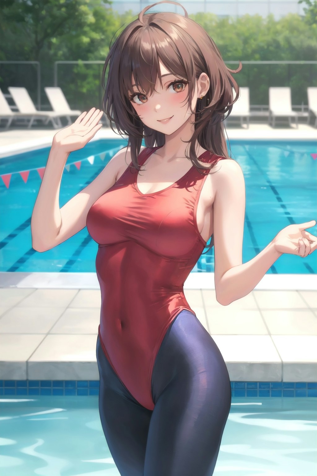 Red swimsuit