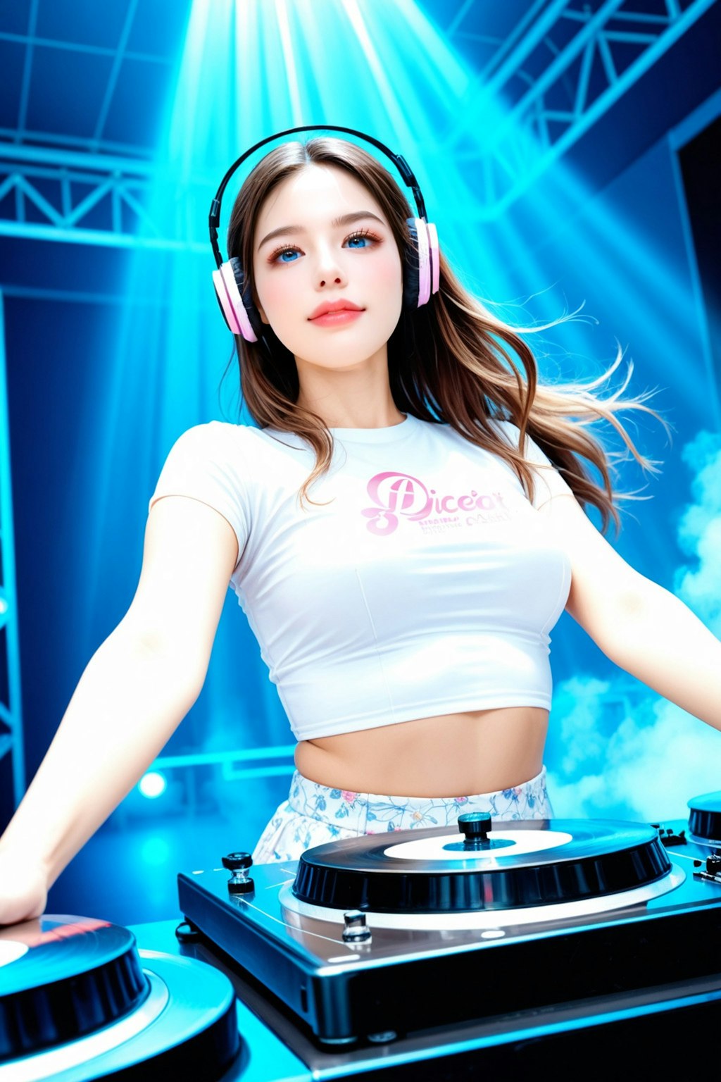 DJ女性 Let me see your hands up!