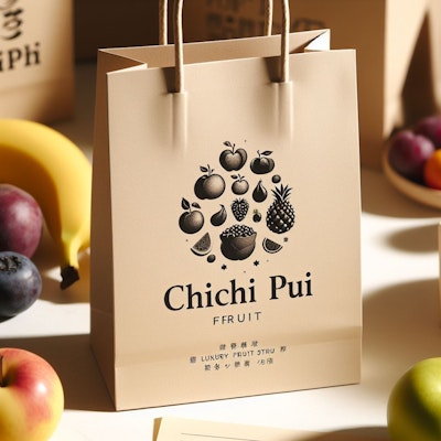 高級果物店 chichi pui fruitの商品バッグロゴ