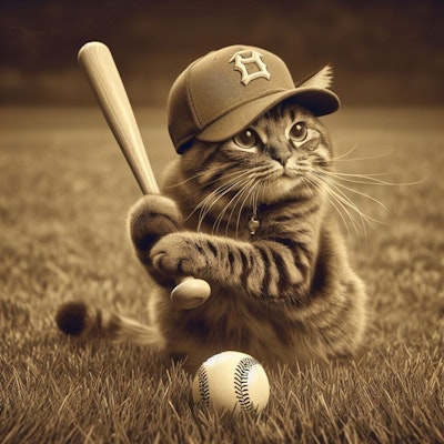 野球する猫