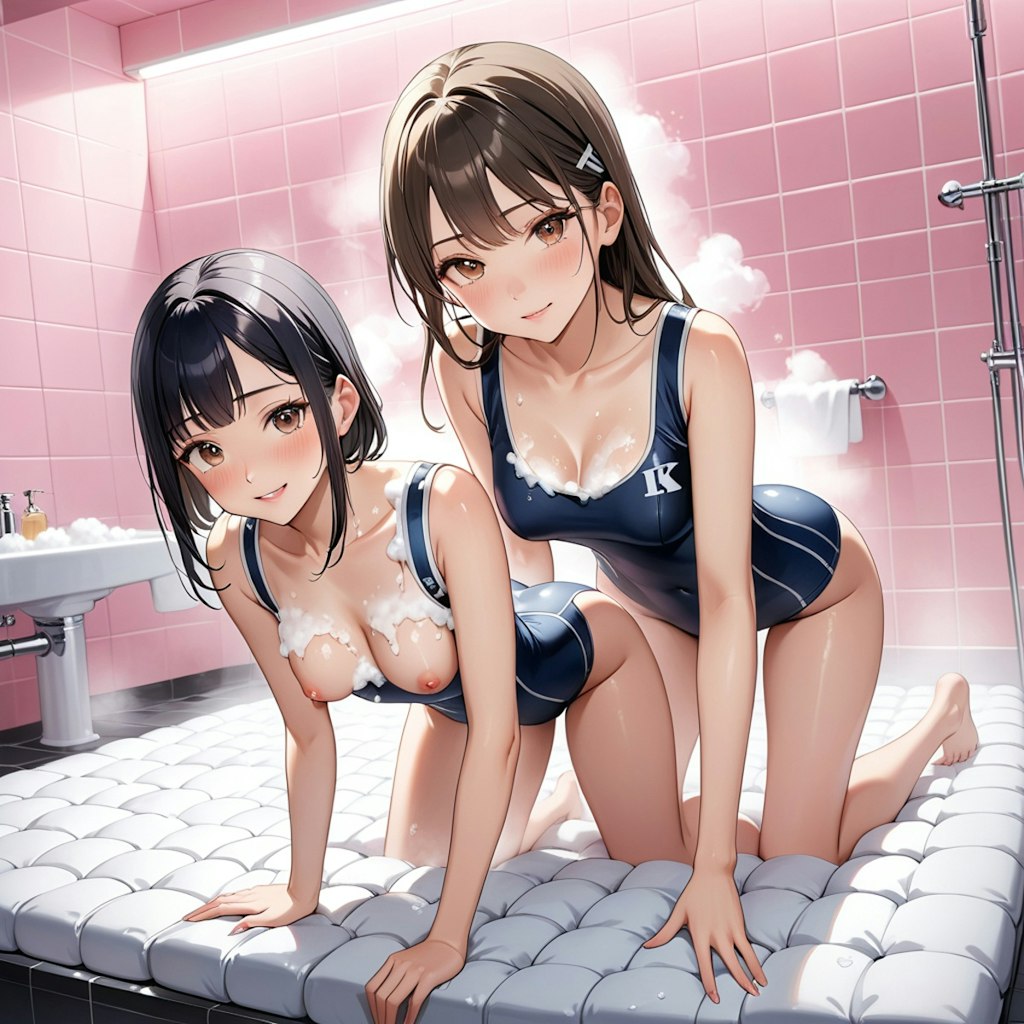 【今日のハーレム】俺の風呂～今日はスク水の日～【R-18版】