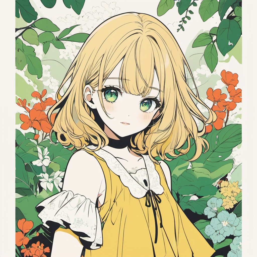 girl, botanical