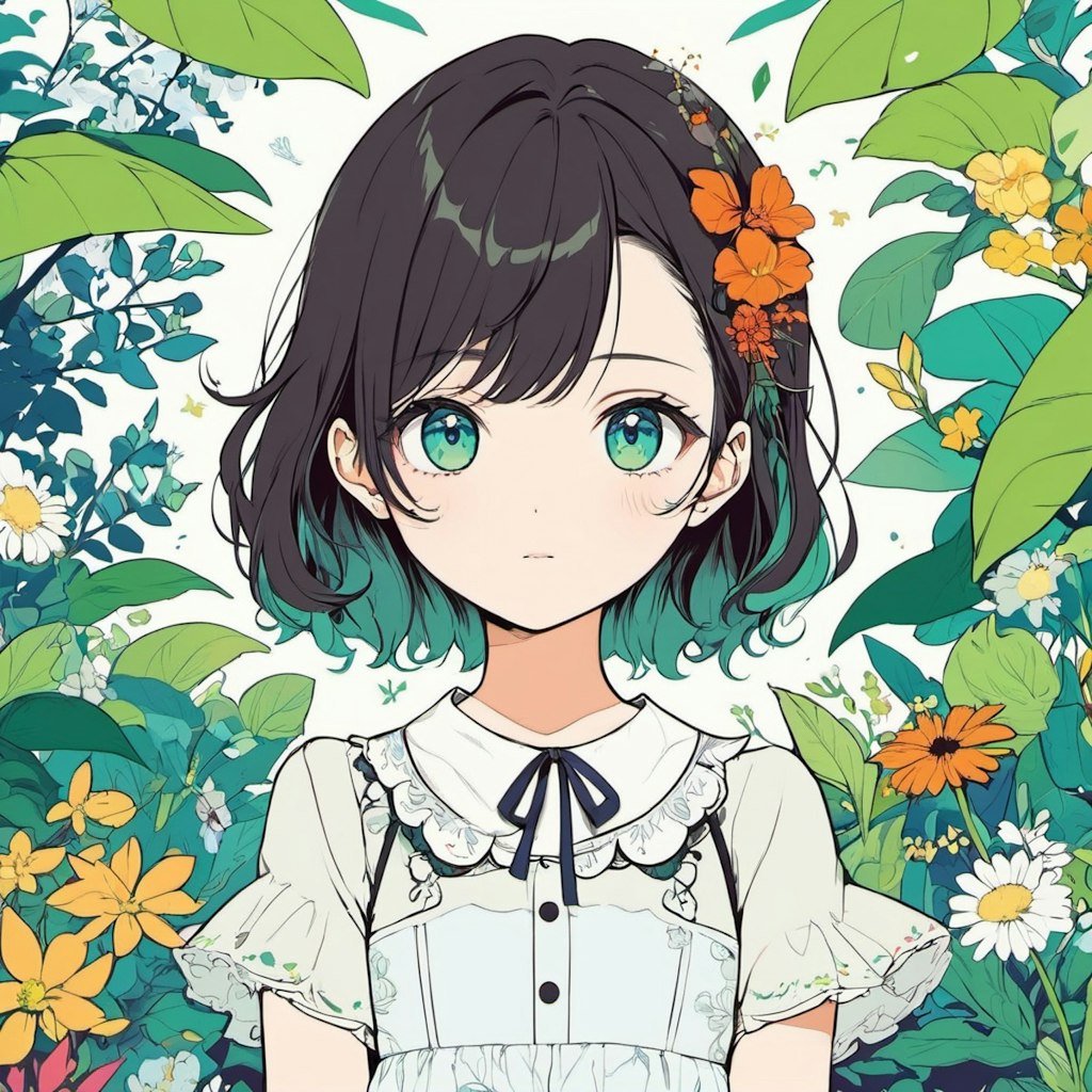 girl, botanical