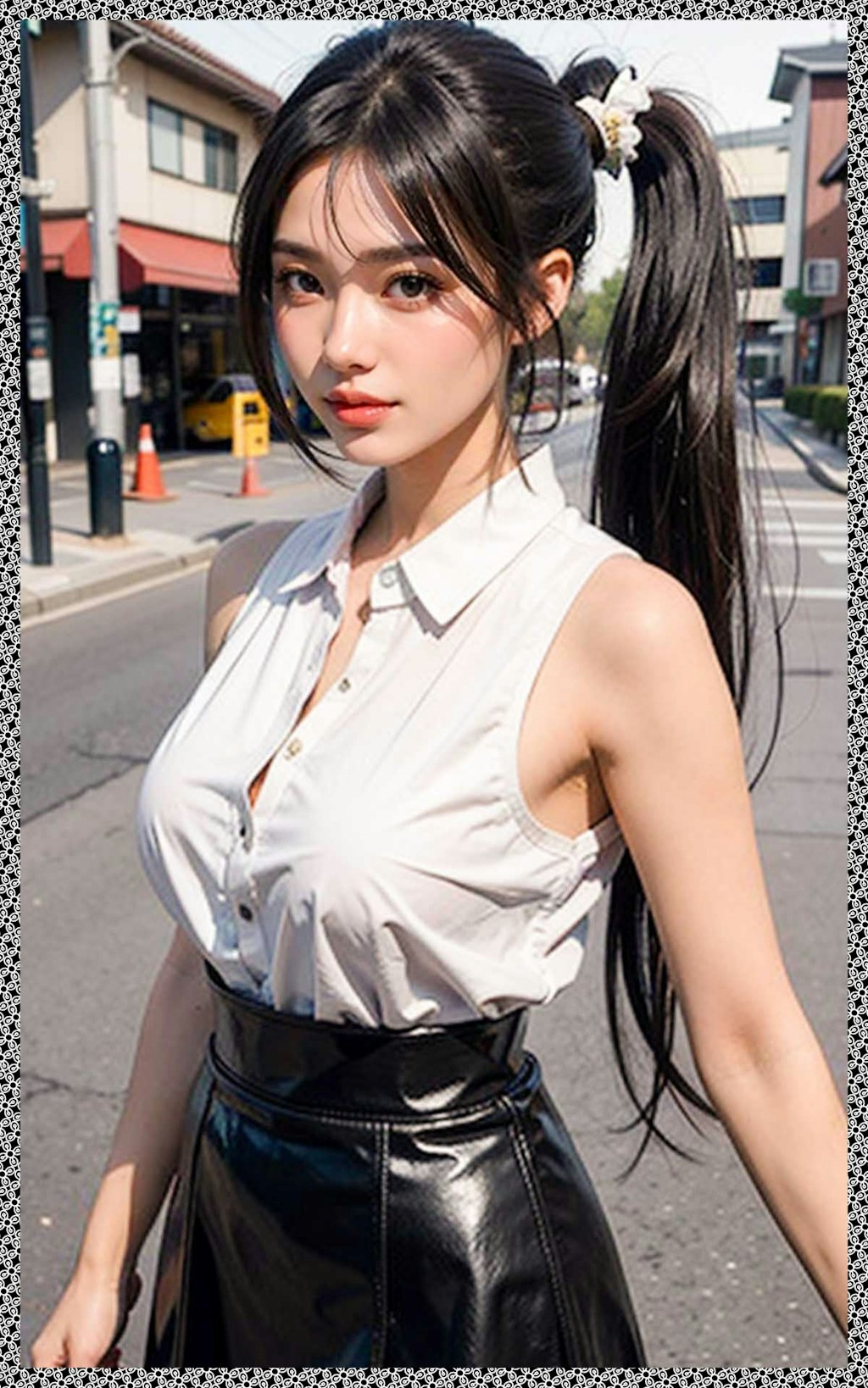 ポニテ巨乳の私服　Private clothes with big breasts in ponytail