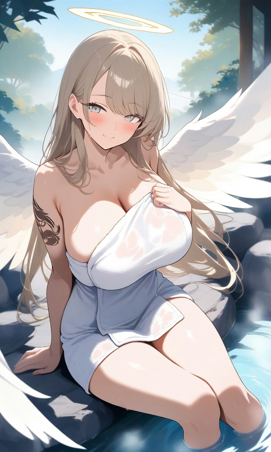 タマセント💕の温泉♨️に入浴中😍💞