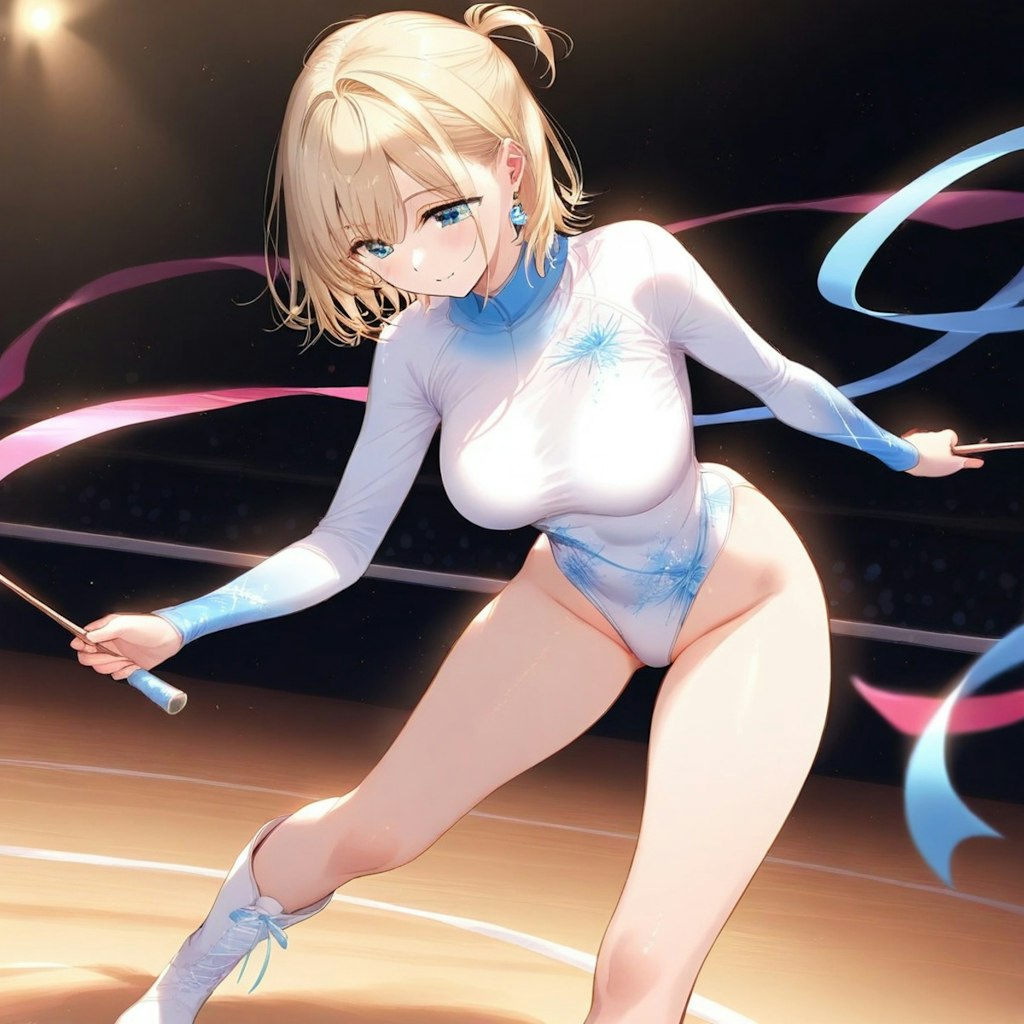 金髪ショート新体操美少女