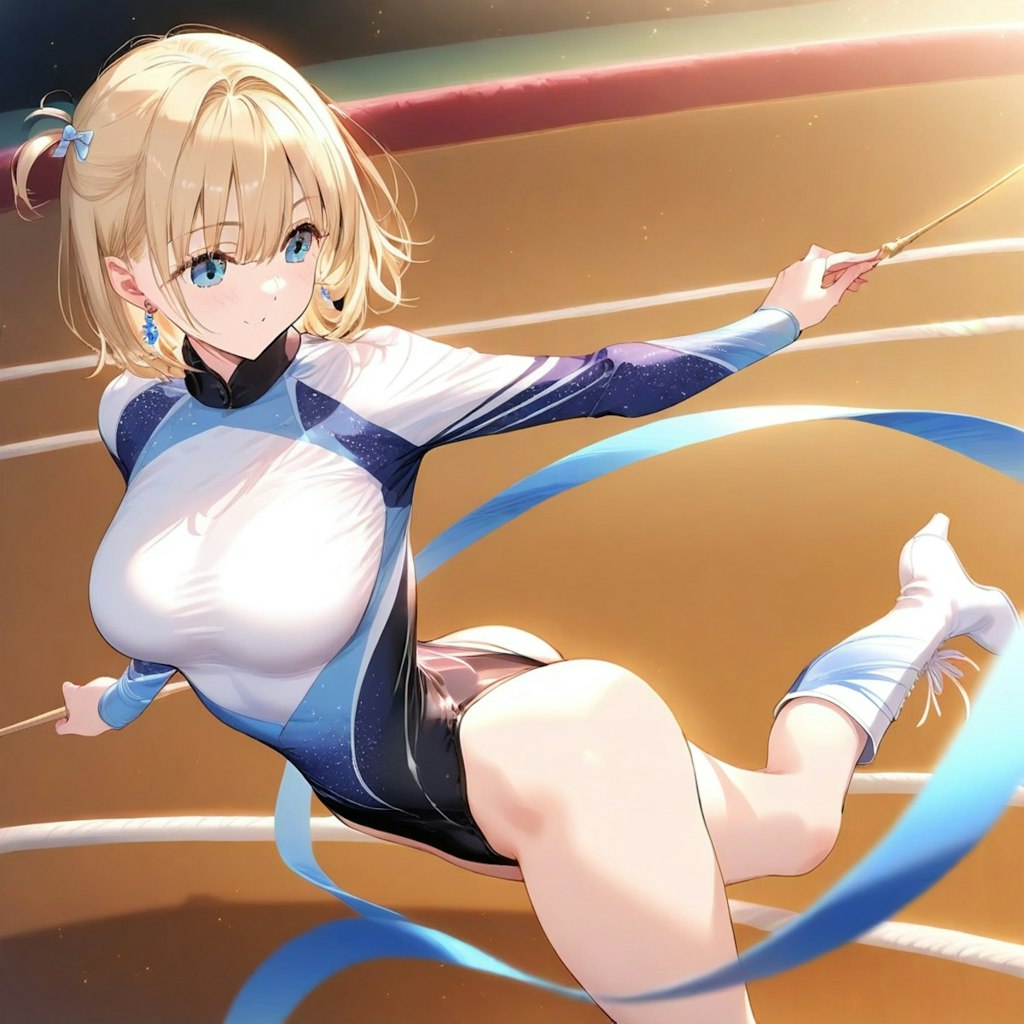 金髪ショート新体操美少女