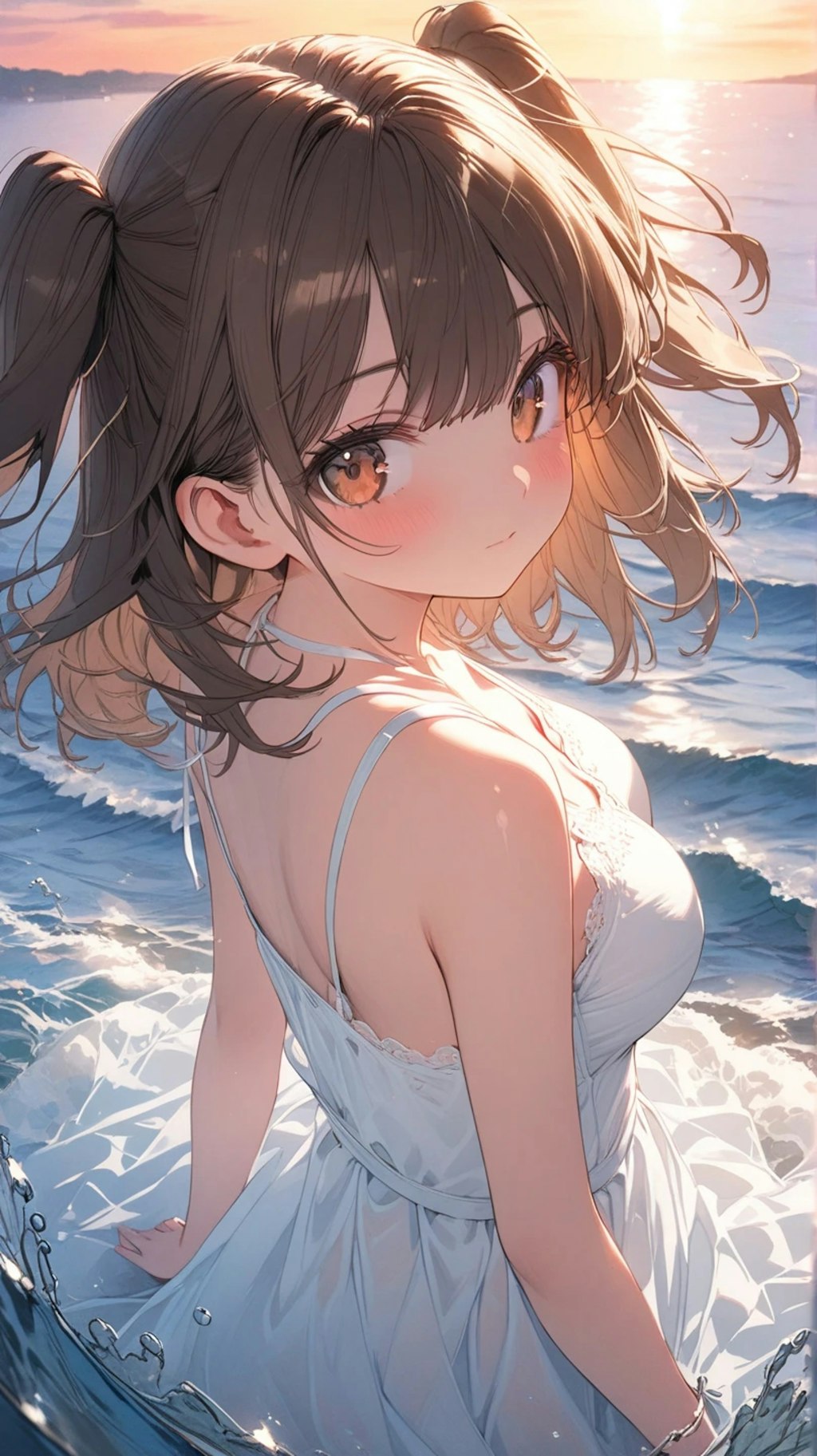 夕焼けと美少女💓 リズ氏の唯ちゃん