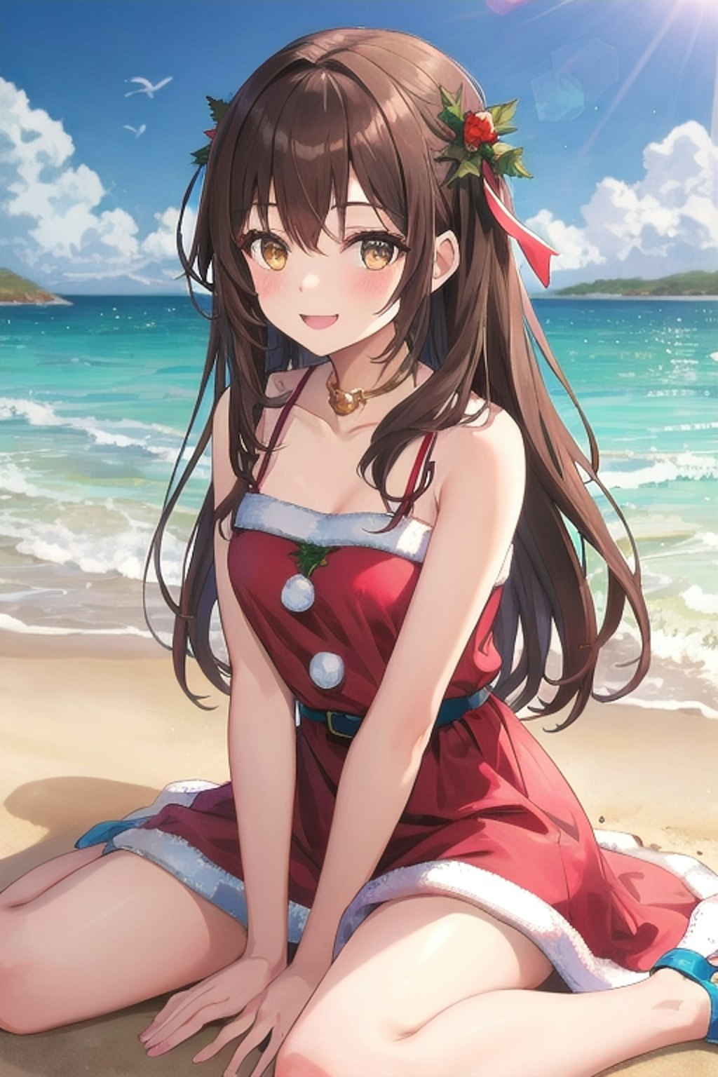 常夏のなごみサンタさん🎅🏻🏄🎄🌴🌺✨