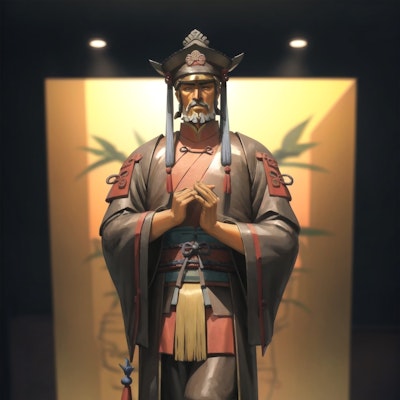 始皇帝になりきるコント用の銅像