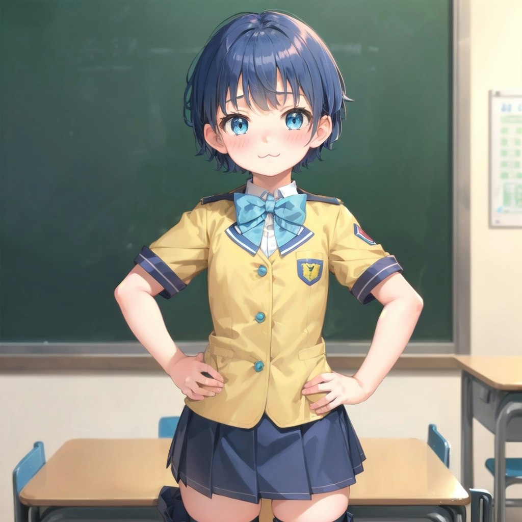 ボーイッシュな女の子で学生服（ストッキングほとんど見えないorz)