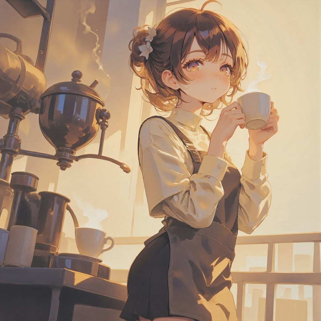 コーヒーを飲む女の子 2