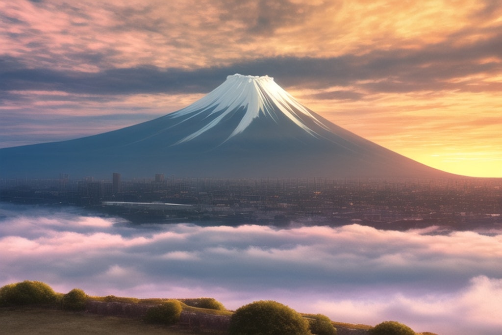 早朝の富士山