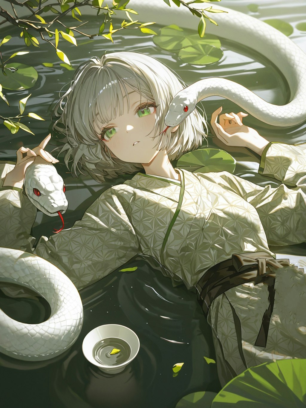 白蛇と若草