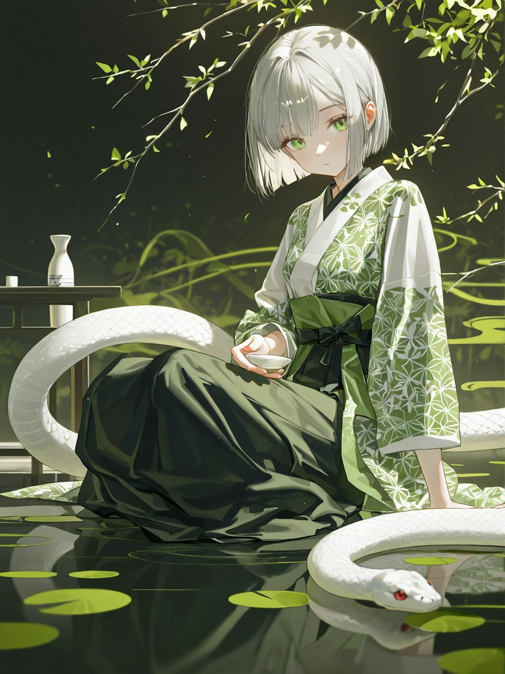 白蛇と若草