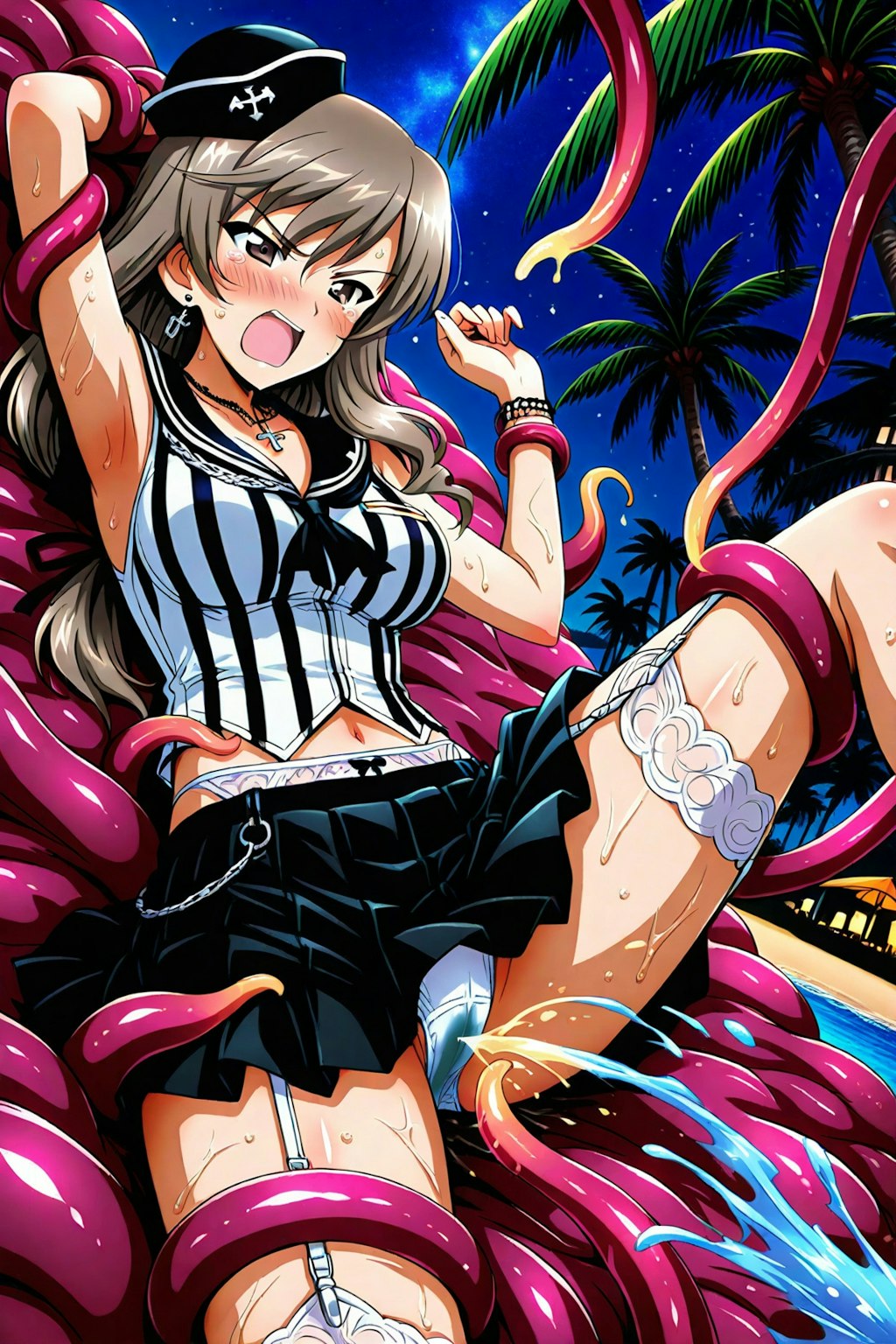 お母さんと一緒の海の日