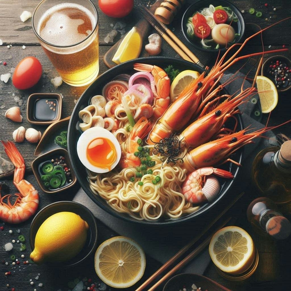 二次会で出されるseafood noodle