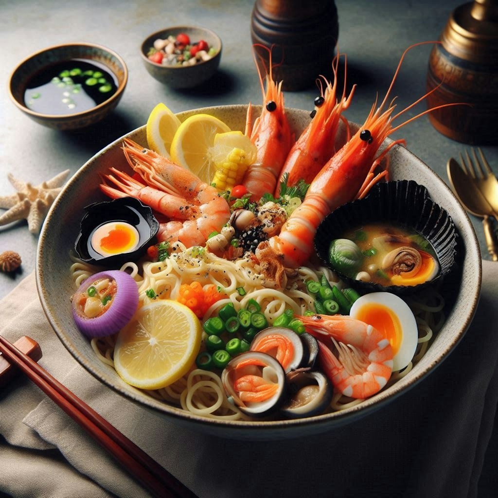 二次会で出されるseafood noodle