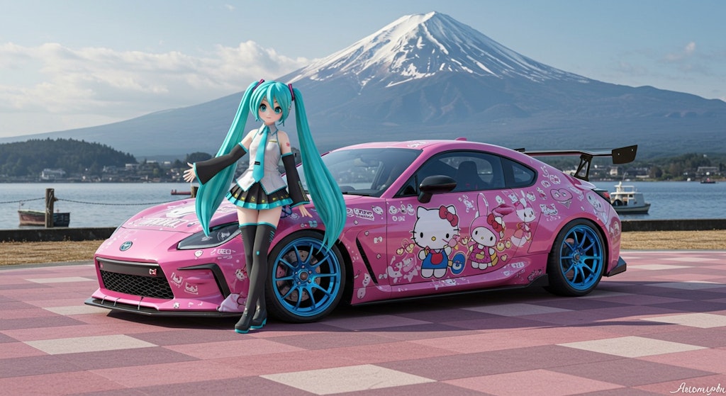 初音ミクとハローキティGR86