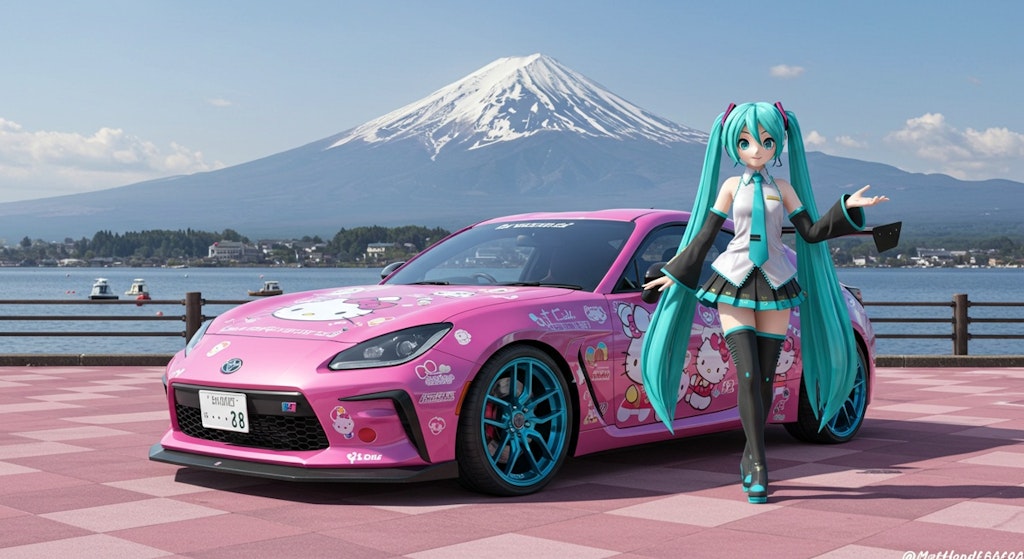 初音ミクとハローキティGR86