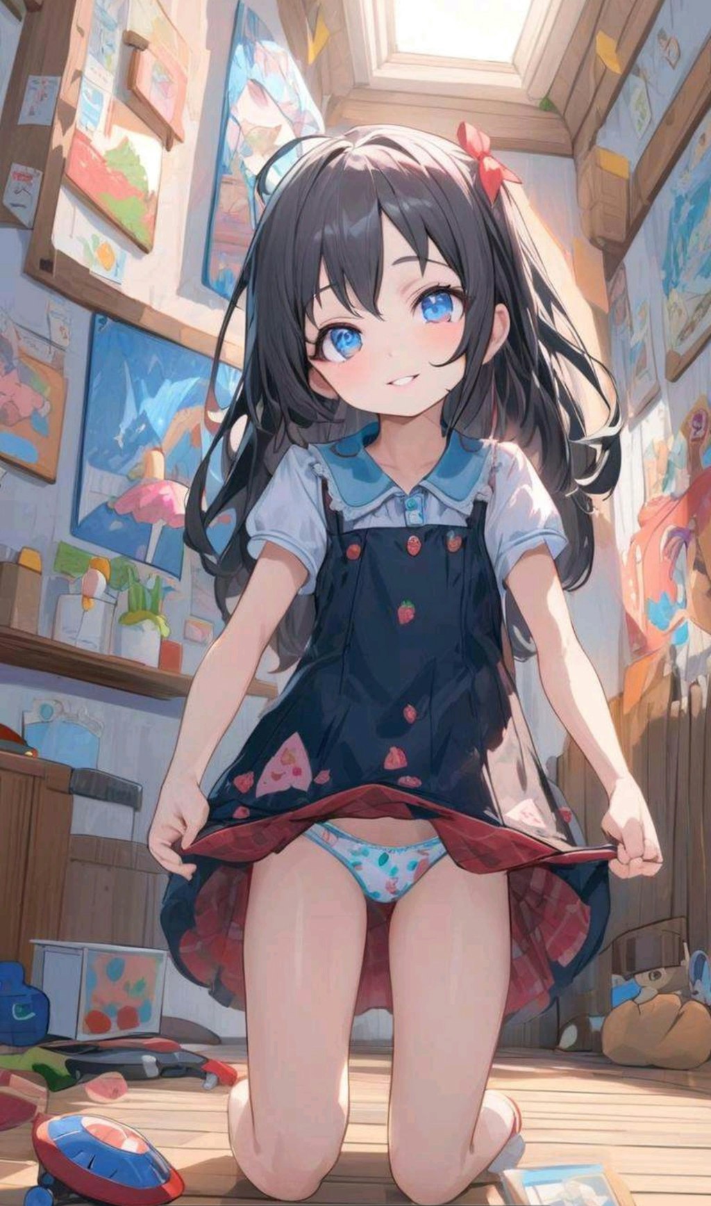 笑顔でパンチラしてくれる小さな女の子