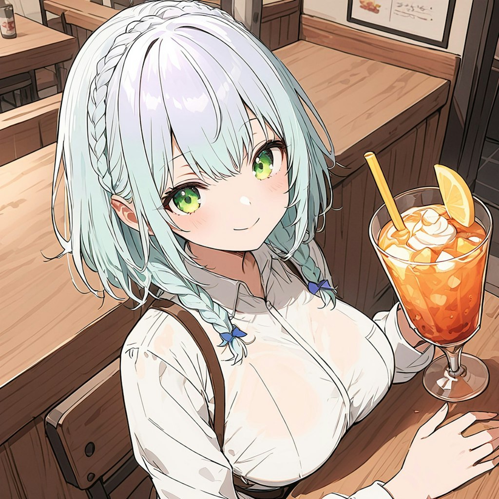 白髪の少女と喫茶店