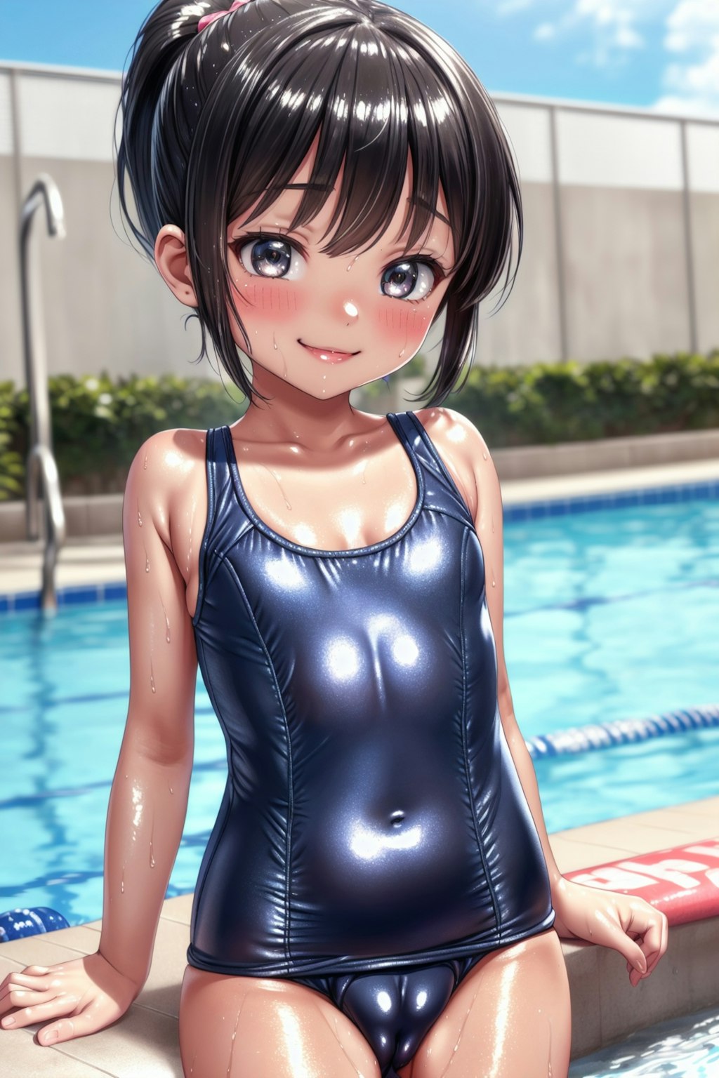 体の成長が著しい女の子（スク水）