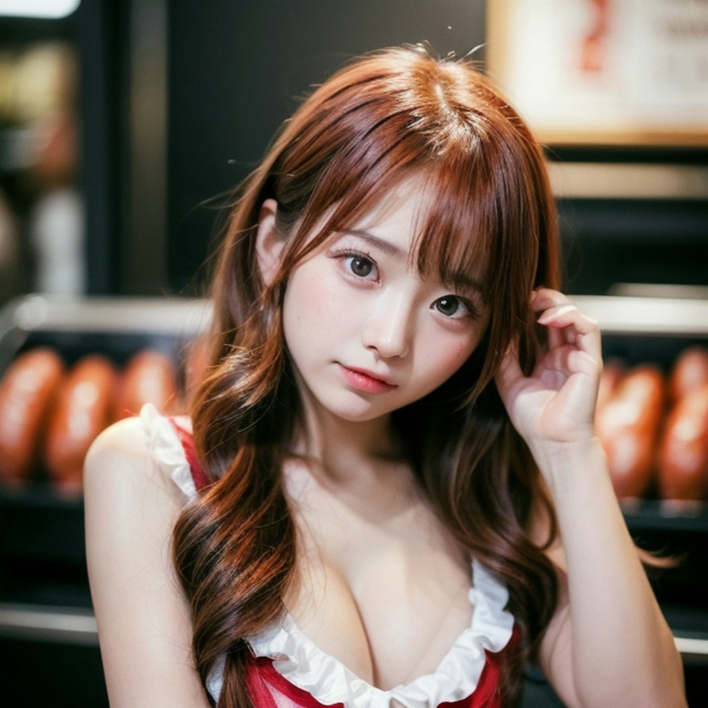 ソーセージ屋でバイトするミオちゃん