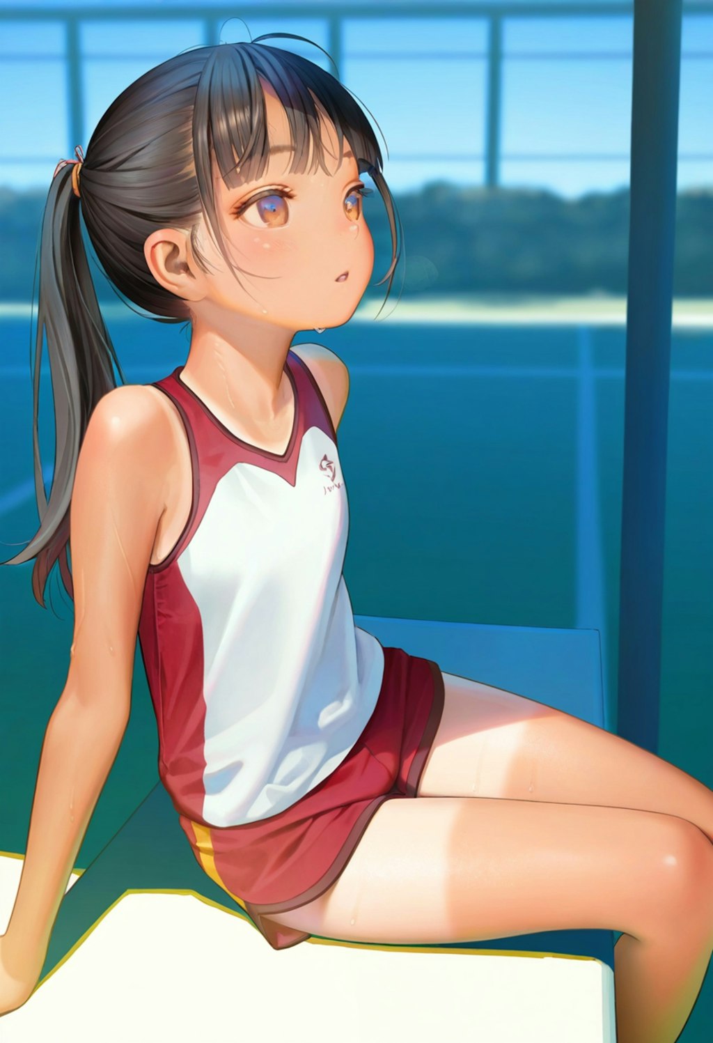 夏陸上の休憩