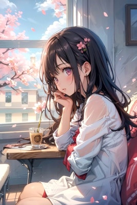 桜とコーヒーのひと時