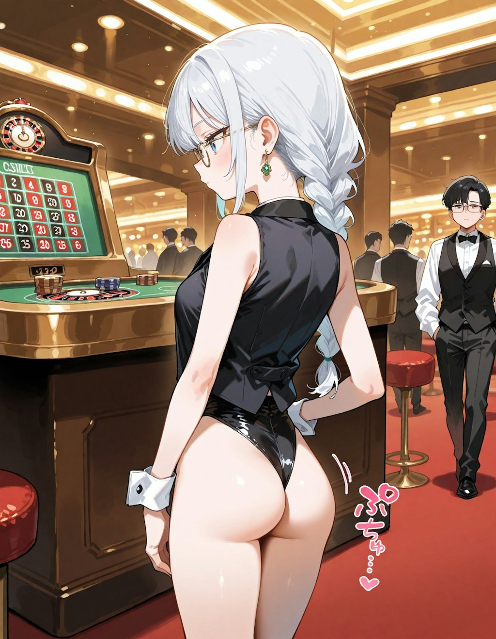 【四コマ】カジノディーラーのつりメガネ少女ちゃん3