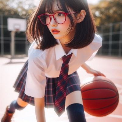 眼鏡女子 楓のバスケットボール