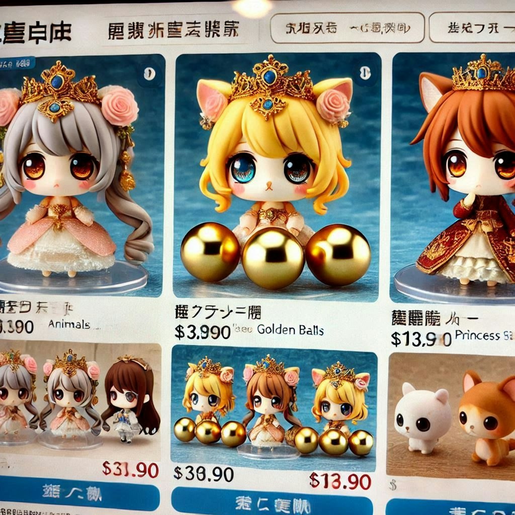 ネットオークションで出品されているキンタマの森のお姫様グッズ