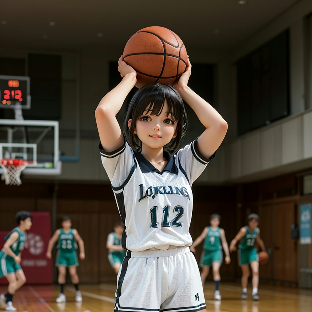 女バスのジャンプシュート186