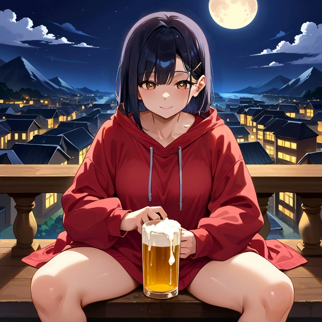 ゆったり月見酒