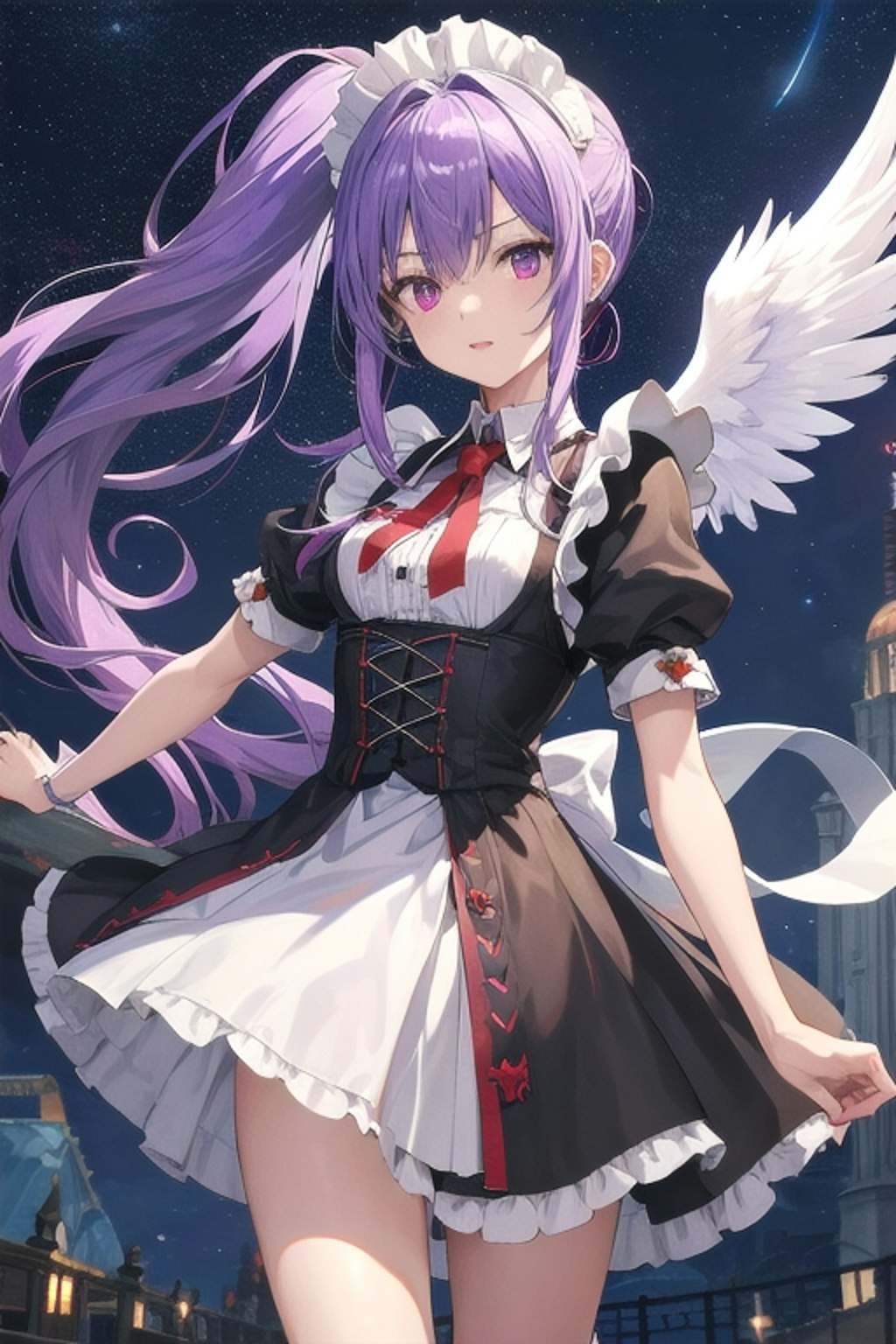 紫髪の天使メイド