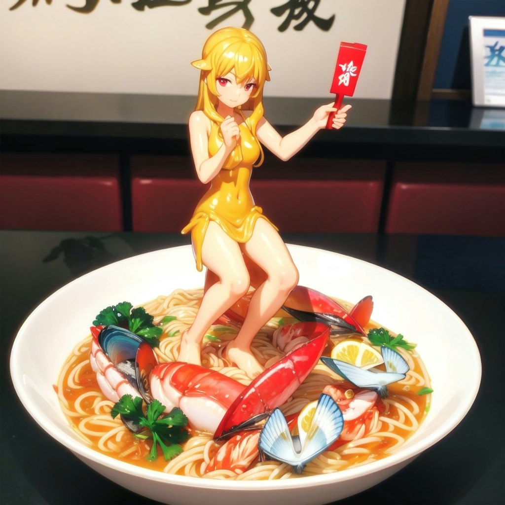 フィギュアseafood noodle（ちちぷい生成版）