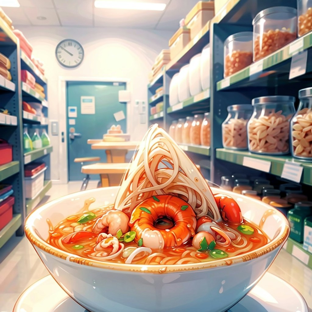 フィギュアseafood noodle（ちちぷい生成版）