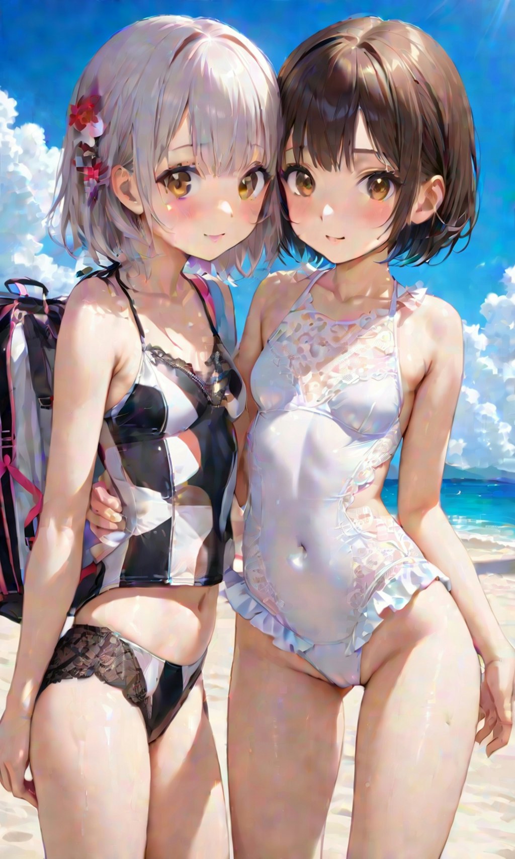 水着と女子高校生と