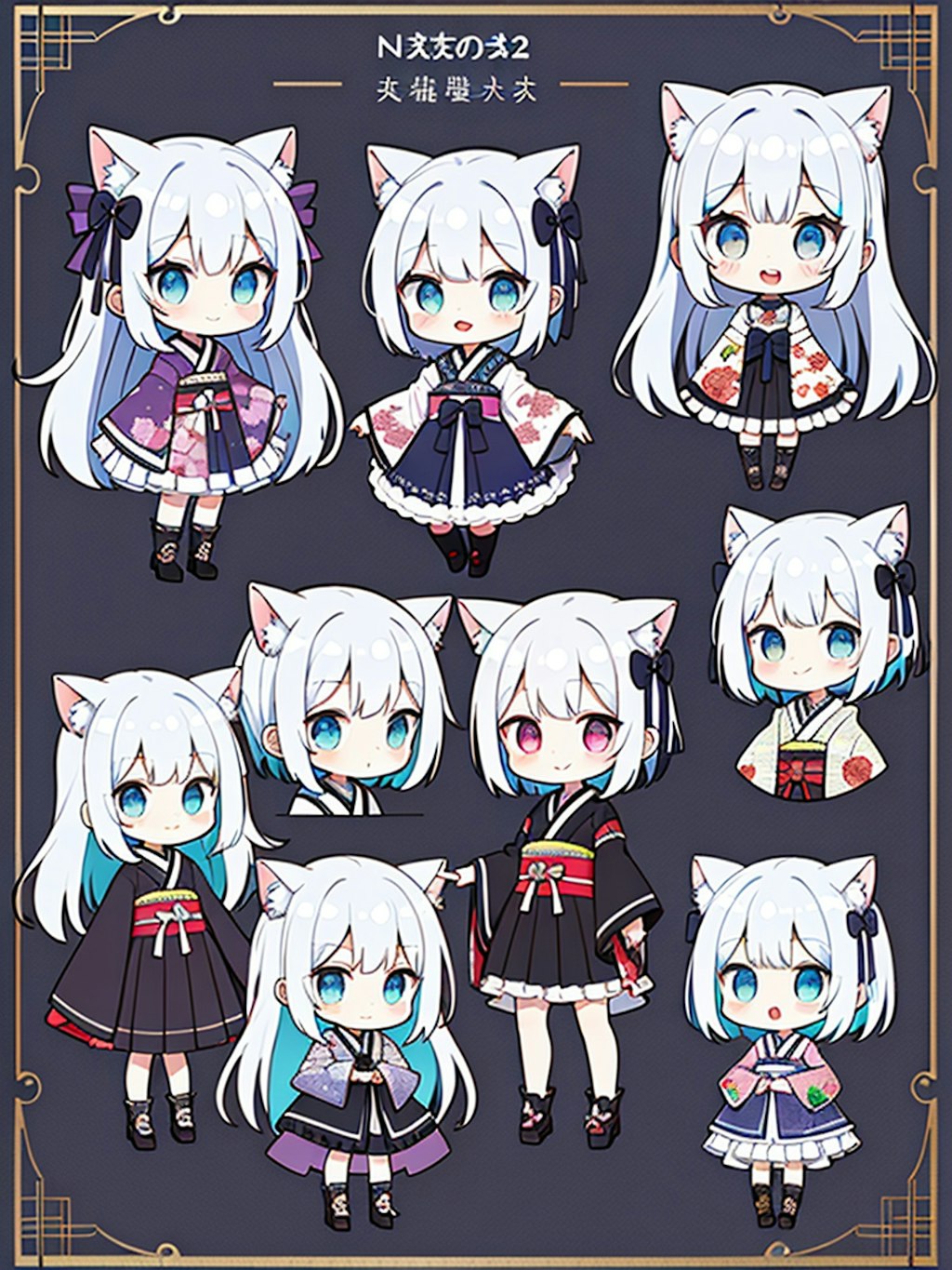 【プロンプト付き】ネコ耳chibiちゃんず×9枚