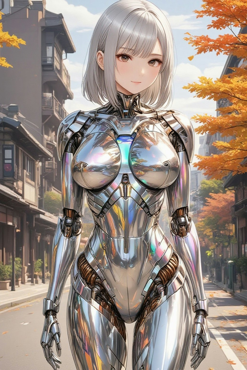 紅葉とメカ子