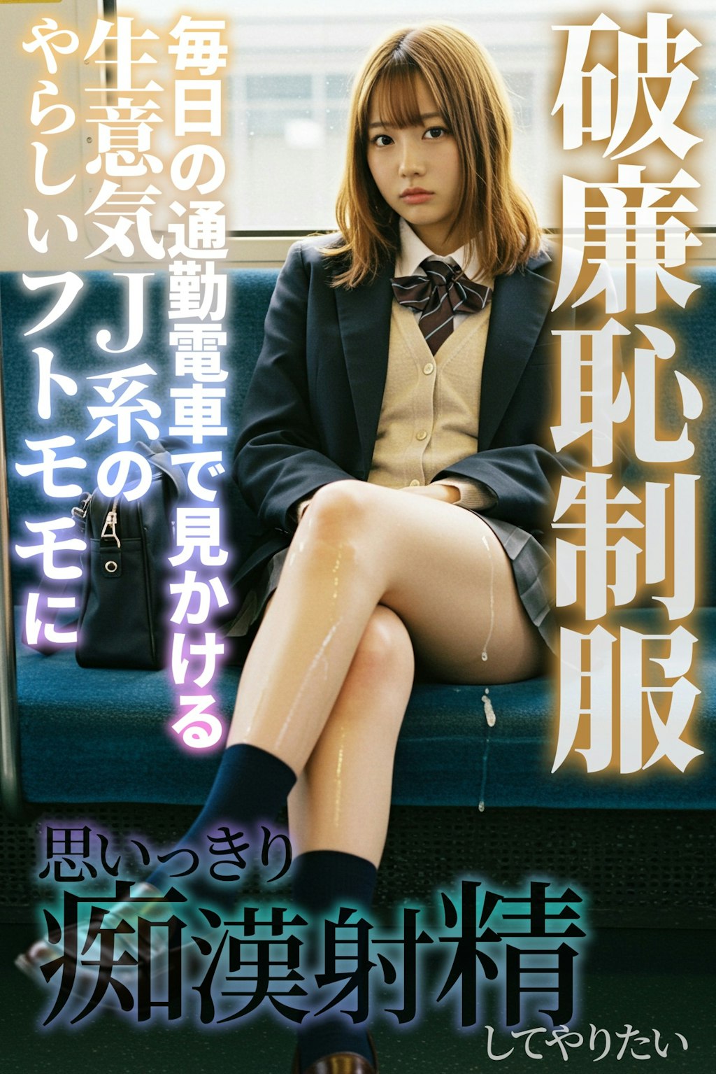 【破廉恥制服】J系のやらしいフトモモにブッカケ♥