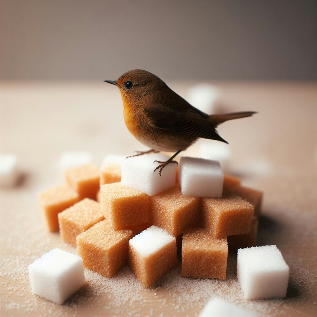 Bird in sugar cubes